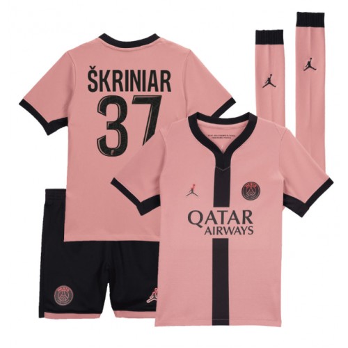 Fotbalové Dres Paris Saint-Germain Milan Skriniar #37 Dětské Alternativní 2024-25 Krátký Rukáv (+ trenýrky)